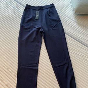 Lulu’s high waisted tapered leg trousers navy